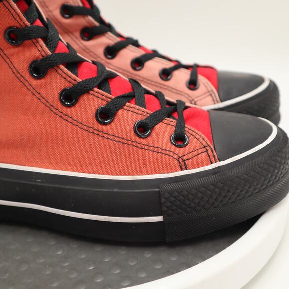 Converse CTAS Womens Platform Hi Top Shoes Size 8.5 Pink Red Black Sneakers - Picture 4 of 16